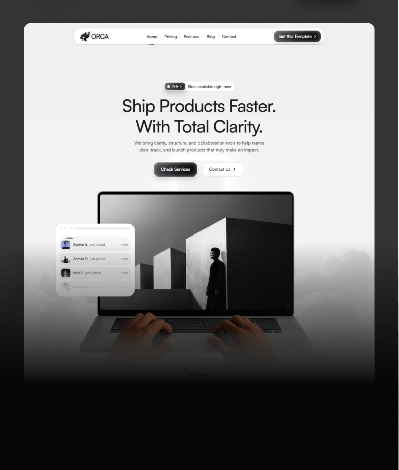 Orca Framer template preview